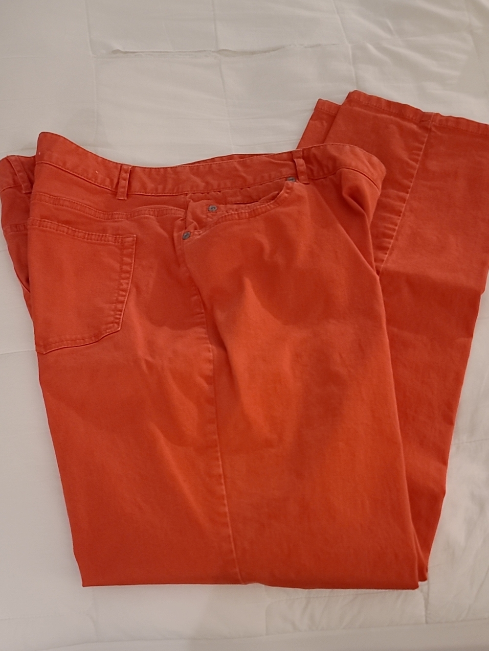 JJill Womans Relaxed Fit Boyfriend Stretch Chino Pants in Orange